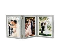 PW TOOLS Photo Frame Hinged Folding Wood Picture Stand 6 In/7 In/8 In Quadruple/Triple Desktop Decor for Wedding Family