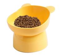 PW TOOLS Raised Cat Bowl, ABS Tilted Elevated Cat Bowls Puppy Bowl, Cute Bear/Cat-Ear-Shaped Cat Feeding Bowls, Multicolor Cat Food Water Bowl, for Indoor Cat Small Dog