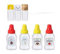 PW TOOLS Squeeze Bottles, Soy Sauce Bottle, Refillable Ketchup Honey Salad Containers Bottles, Portable Sauce Jars Lunch Box Dressing Dispensers, for School