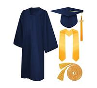PW TOOLS Unisex Graduation Gown and Cap Set for Adults 2023 - Robe, Hat with Tassel, and Stole for Ceremony