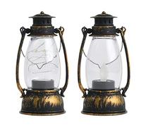 PW TOOLS Vintage Lantern | Battery Operated LED Lantern | Flickering Flame or Wired, for Table Decor