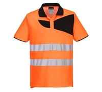 Portwest PW212 PW2 Hi-Vis Polo Shirt Short Sleeve Orange/Black Size: M M