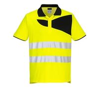 PW2 Hi-Vis Polo Shirt Short Sleeve (Yellow & Black) Medium