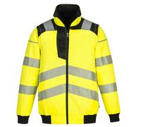 Portwest PW3 Mens Hi Vis 3 in 1 Pilot Jacket Yellow / Black 3XL