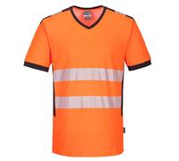 PW3 Hi Vis V Neck Tee Shirt Short Sleeve vee neck Hi Viz RIS3279 Portwest PW310