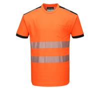 PW3 Vision Segmented Hi Vis Tee Shirt with Pocket RIS 3279 Portwest T181