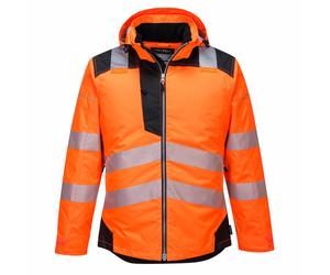 PW3 Waterproof Vision Segmented Hi-Vis Winter Jacket RIS 3279 Portwest T400 Hi V