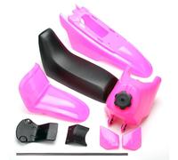 PW50 Fender Body Seat Gas Tank Kit Replacement Plastic Kit for Yamaha Motorcycle (Pink)