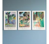 PWAAHDC Henri Matisse Posters Set of 3 - Unframed 30x40 cm Abstract Wall Art, Vintage Pictures Prints, Landscape Artwork for Home Walls, Modern Exhibition Style Décor