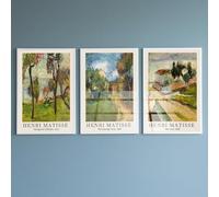 PWAAHDC Henri Matisse Wall Art Set of 3 - A3 Unframed Abstract Posters, Vintage Pictures Prints, Landscape Artwork for Home Décor Walls