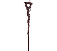 PWABAF Wooden Walking Stick - Solid Ironwood, Hand-Carved Dragon, Red, Mobility Aid, 91.4 cm