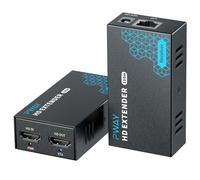 PWAY 500ft HDMI Extender Over Single Cat5e/6, One to Multiple Gigabit Monitors by Ethernet Switch, Full HD 1080P @ 60Hz Extended Video