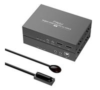 PWAY HDMI Extender 4K@60Hz Transmission 100m Through Cat5e/6/7/8 Network Cable, Support KVM Control, IR Remote Control, Local Loop-out Function