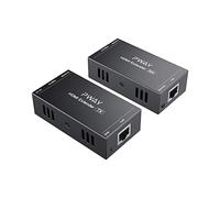 PWAY PW-HT202P(POC) HDMI Extender 165ft/50m Lossless Transmission Over Single Cat5e/6 Full HD 1080P Support 3D EDID One Power Supply (UTP+Transmitter and Receiver)
