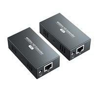 PWAYTEK HDMI Extender 4K@60Hz, 3D, Over Single Cat5e/Cat6/Cat 7 Cable Full HD Uncompressed Transmit Up to 200FT with Loop out,Support POC(Transmitter and Receiver) (Black 4K)