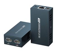 PWAYTEK HDMI Extender Receiver, 150m/492ft Transmission Over Cat5e/Cat6/Cat7/Cat8, Full HD 1080P@60Hz, Support Local Loopout & 1-to-Many Deployment via Gigabit Switch No Delay(Blue)
