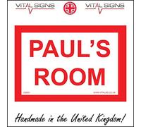 PWDirect Paul's Room Personalise Me Custom Bedroom Door Sign 150mm x 100mm .STICKER/SAV - WHITE BACKGROUND