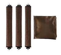 PWEINCY 3PCS Sleep In Heatless Hair Curlers No Heat Curler Roller for Long Medium Hair Overnight Heatless Curls Curling Rod for Big Waves, Soft Velvet Thick Flexi Rods with Hook (Brown B)