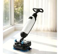 PweKzxt 17" Commercial Floor Scrubber, 17" Floor Machine Efficient Cleaning,Carpet Extractor Power Scrub Brush,Walk-Behind Commercial Cleaning Machine, for Home, Office & Bathroom White