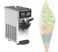 PweKzxt Commercial Soft Serve Ice Cream Maker Machine, 4-5 Kg/H, LCD Panel, Automatic Cleaning, Precooling Function, for Bars Coffee Shop Supermarket white
