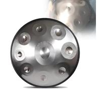 PweKzxt Handpan Drum - 18 Inch G Minor 9 Note Steel Drum for Adults, With Soft Bag, Mallet, Stand, Harmonic Percussion,for Beginners, Meditation, Yoga & Sound Healing Silver