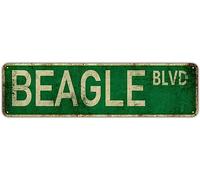 PWFGBZY Vintage Signs Beagle BLVD Sign Street Sign Retro Metal Sign for Home Bar Coffee Garden Indoor Ourdoor Decor,Aluminium 4x16 Inch