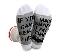 PWHAOO 1 Pair Photographer Gift Camera Socks If You Can Read This I Can Snap At Any Time Socks Photography Lover Gift, Snap at Any Time Socks, One Size