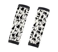 PWHAOO Cat Lover Gift Black Cats Design 2 Pack Luggage Handle Wraps Cat Mom Mama Luggage Identifier Cat Owner Gift Handle Covers, Black Cats Design L