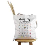 PWHAOO D-og Lover Gift Gift Agility Dog Alphabet Tote Bag Do-g Trainer Handbag D-og Training Mom Present, Agility Dog Alphabet T