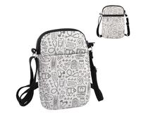 PWHAOO Future Cardiologist Gift Cardiac Doodles Crossbody Bag Cardiology Travel Bag Heart Doctor Gift, Cardiac Doodles S
