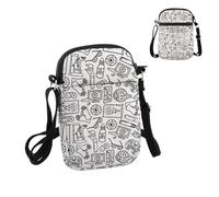 PWHAOO Future Eye Doctor Gift Ophthalmology Doodles Crossbody Bag Optometrist Ophthalmologist Travel Bag Nursing Sch-ool Bag, Ophthalmology Doodles S