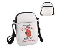PWHAOO Kidney Donor Gift Strong Women Need Just One Kidney Makeup Bag Kidney Transplant Warrior Cosmetic Bag One Kidney Club Merch, Just One Kidney S