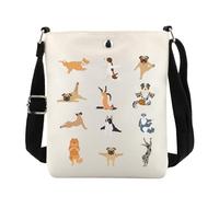 PWHAOO Puppy Lovers Yoga Gift Dogs In Yoga Poses Crossbody Bag Who Loves Yoga Travel Bag Yoga Dog Mom Merch, Dogs in Yoga Poses C