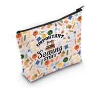 PWHAOO Sewing Lover Gift Important Sewing Stuff Makeup Bag Quilting Lover Cosmetic Bag Quilter Sewer Gift, Important Sewing Stuff M