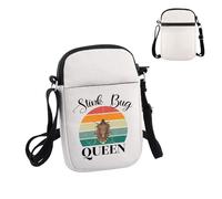 PWHAOO Stink Bug Lover Gift Stink Bug Queen Crossbody Bag Entomologist Entomology Travel Bag Insect Collect Gift, Stink Bug Queen S