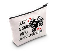 PWHAOO Supercross Lover Gift Who Loves Supercross Makeup Bag Dirt Bike Fan Cosmetic Bag Motocross Racing Lover Gift, Who Loves Supercross M