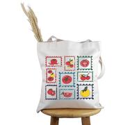 PWHAOO Tomato Lover Gift Tomato Postage Stamps Tote Bag Garden Vegetable Lover Handbag Fruit Lover Gift (Tomato Postage Stamps T)