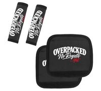 PWHAOO Travel Humor Gift Overpacked No Regrets Yet 2 Pack Luggage Handle Wraps World Traveler Luggage Identifier Funny Suitcase Accessories, Overpacked No Regrets Yet L