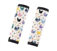 PWHAOO Wildflower Chicken Gift Floral Chicken 2 Pack Luggage Handle Wraps Chicken Lady Luggage Identifier Chicken Mom Gift Handle Covers (Floral Chicken L)
