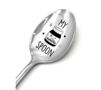 PWHINGN My Nutella Spoon Stainless Steel Dessert Coffee Tea Spoon for Nutella Lovers - Gift for Nutella Fans Birthday Gift for Sister Brother Mom Dad