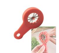 PWireless Scallion Slicer ABS+ Stainless Steel Green Onion Cutter Compact Kitchen Tool and Gadget Green and Delicate Shallot Shredder(Red)