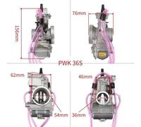 PWK36S 38S Carburetor Compatible With 125-300CC Short Body Quad Vent Airstriker Models Including Kx250 Ktm200 AG Air Striker 36S 38S(PWK36S)