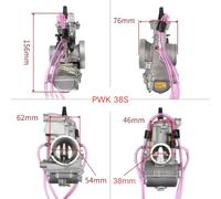 PWK36S 38S Carburetor Compatible With 125-300CC Short Body Quad Vent Airstriker Models Including Kx250 Ktm200 AG Air Striker 36S 38S(PWK38S)