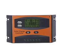 PWM Solar Charge Controller, 12V/24V Automatic Solar Panel Regulator, 20A LCD Display with USB Output, Three - Stage PWM Charge Management for RV Marine Home Off - Grid System