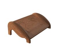 PWOCAN 2 Way Rocking Foot Rest Under Desk, Decorative Oak Wood Ergonomic Slanted Non-Slip Footrest, Reversible Feet Stand Support for Home Office Work
