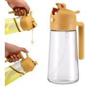 Pwocvoe 2 in 1 Oil Dispenser Bottle, Spray Design Olive Oil Dispenser, Glass Oil Sprayer for Cooking Air Fryer 470ml with Pourer Food-grade Oil Pots for Kitchen, Salad, Frying, BBQ