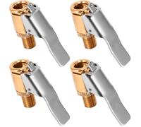 Pwocvoe 4Pcs Tire Air Chucks, Brass Tyre Valve Air Pump Clip, Car Pump Accessories Thread Nozzle Adapter, Car Valve Lever Plug Air Chuck, Open End Car Truck Tyre Tire Inflator Valve Connector (8mm)