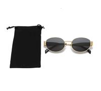 Pwocvoe Vintage Sunglasses Classic Retro Oval Metal Frame Sunglasses Circular for Women Men 90s Style Protection Sun Glasses Classic Ladies Shades Cool Trendy Sunglasses