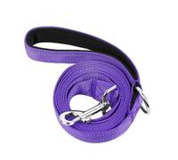PWOD Double-Sided Reflective Nylon Dog Leash, 6 FT/4 FT/5 FT, Soft Padded Handle Heavy Duty Leashes with D Ring for Medium and Large Dogs Walking and Training,(Purple, 6FT)