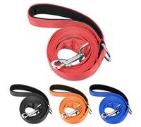 PWOD Double-Sided Reflective Nylon Dog Leash, 6 FT/4 FT/5 FT, Soft Padded Handle Heavy Duty Leashes with D Ring for Medium and Large Dogs Walking and Training,(Red, 4FT)
